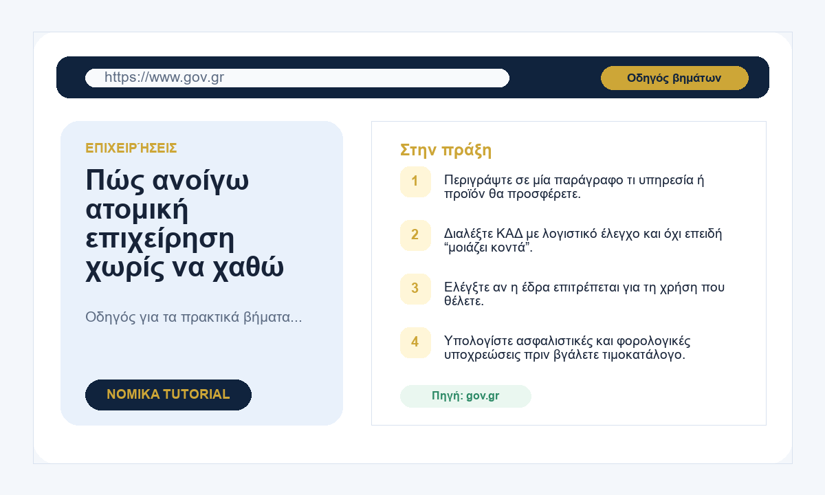Πώς ανοίγω ατομική επιχείρηση χωρίς να χαθώ