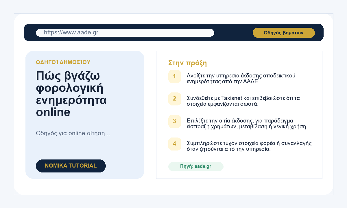 Πώς βγάζω φορολογική ενημερότητα online