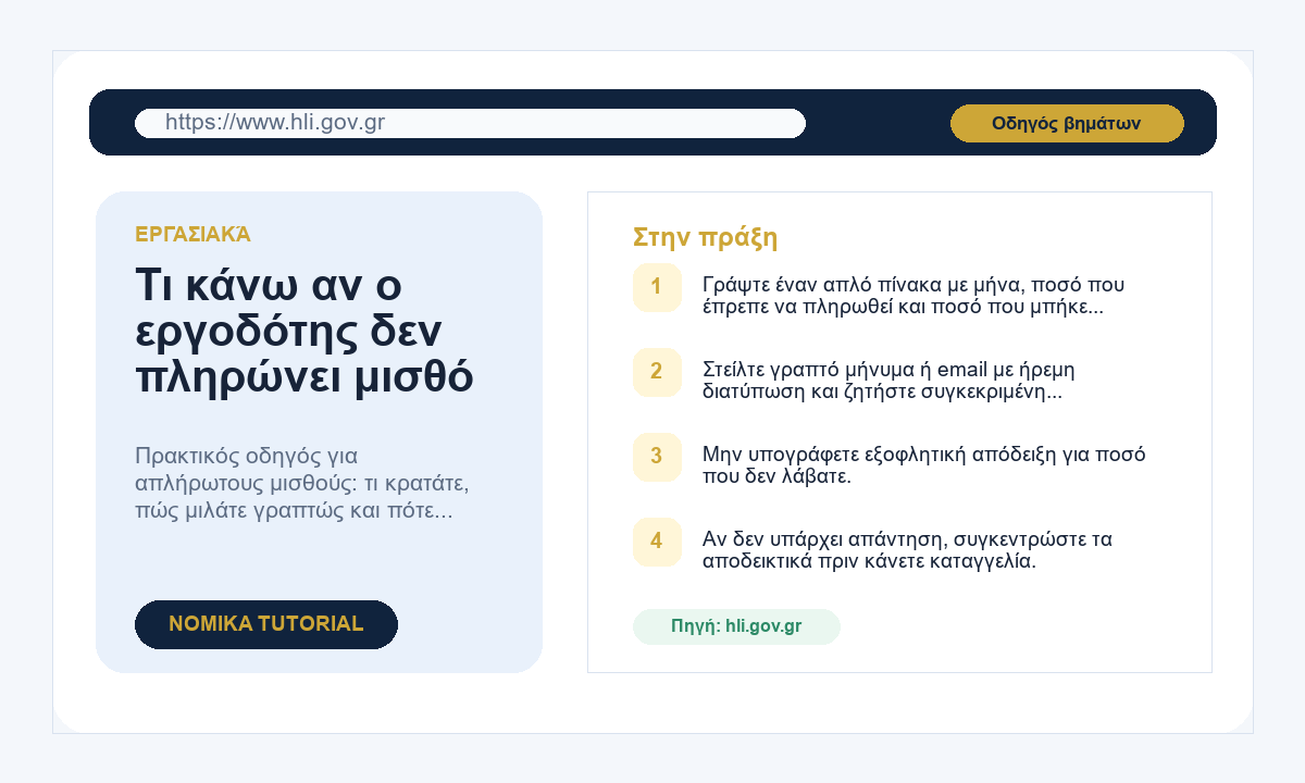 Τι κάνω αν ο εργοδότης δεν πληρώνει μισθό